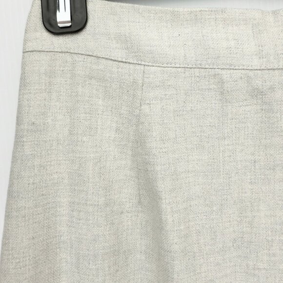 FRANK & OAK Cotton Linen Midi Office Minimalist Academia Pale Gray Skirt s XS - Picture 6 of 9